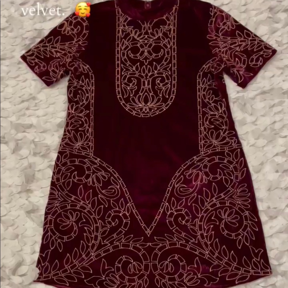 Chelsea & Violet velvet embroidered dress, Large